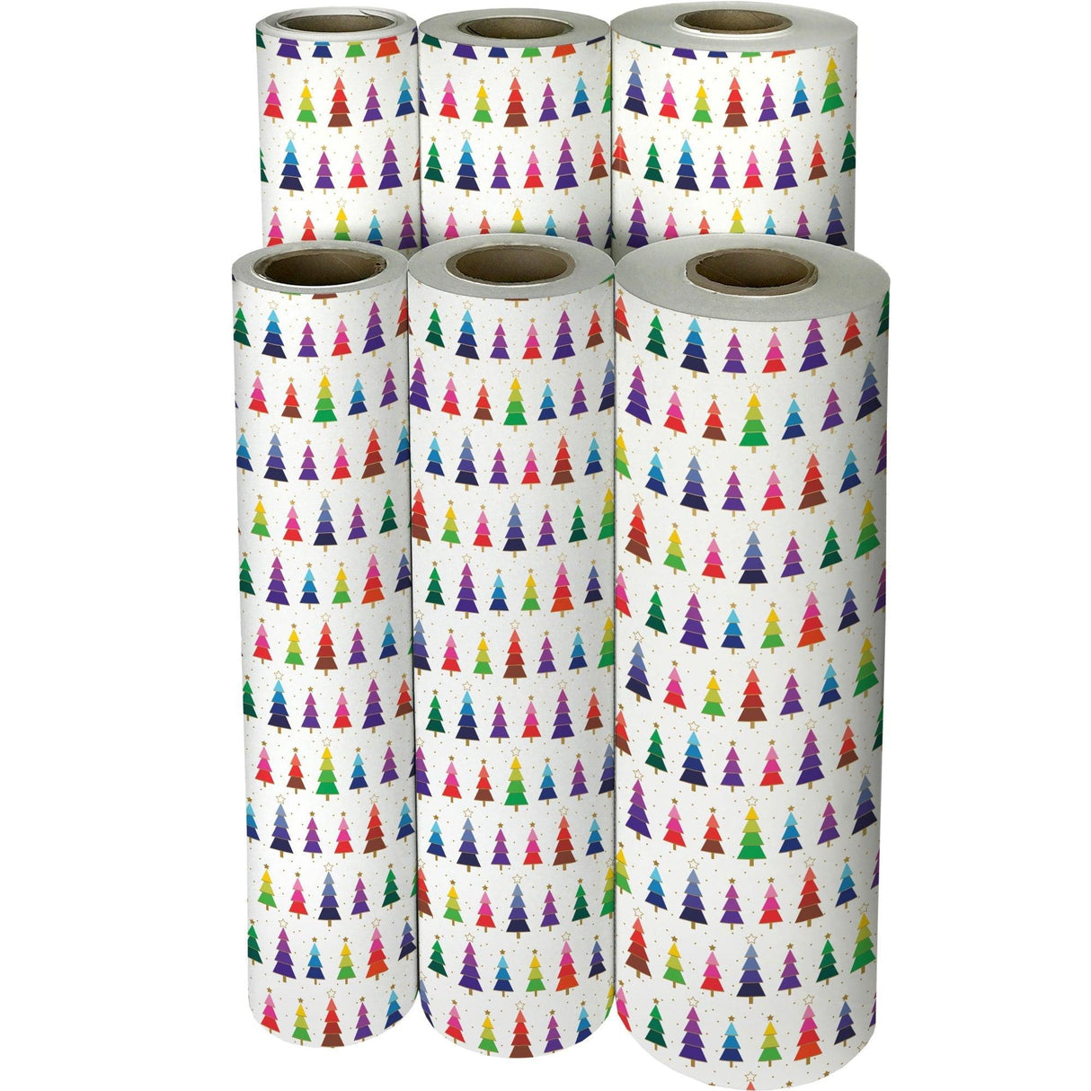 Rainbow Trees Christmas Gift Wrap by Present Paper - Vysn