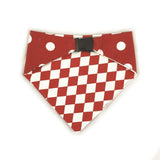 Red Checkered Reversible Dog Bandana by Uptown Pups - Vysn