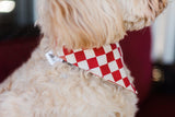 Red Checkered Reversible Dog Bandana by Uptown Pups - Vysn