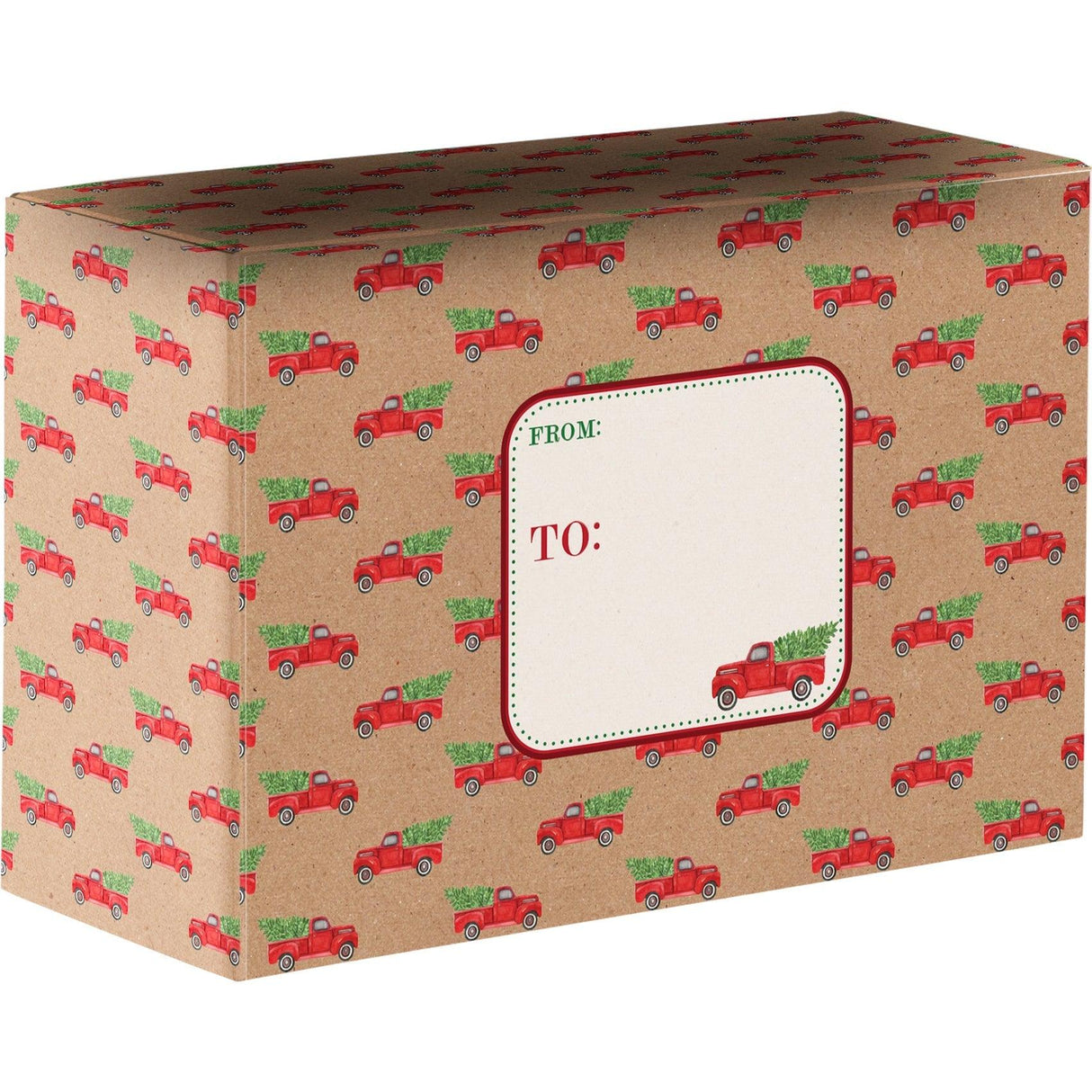 Red Pickup Truck Small Christmas Printed Gift Mailing Boxes by Present Paper - Vysn