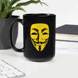 Remember, Remember, Anonymous Mask Black Glossy Mug by Proud Libertarian - Vysn