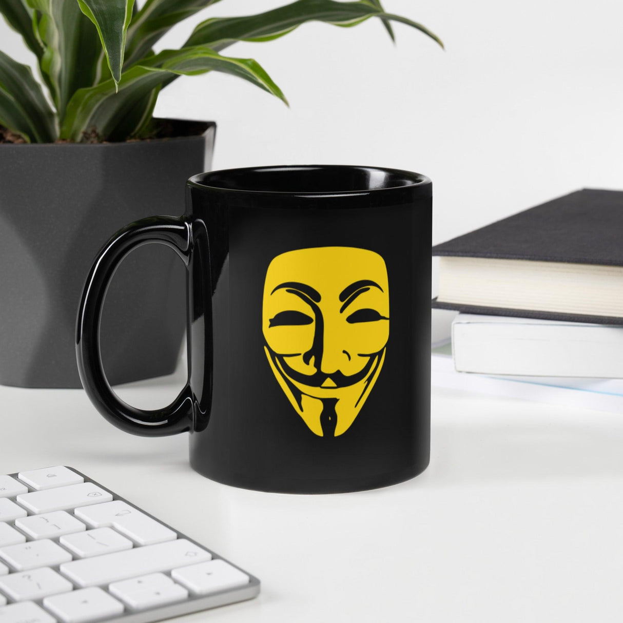 Remember, Remember, Anonymous Mask Black Glossy Mug by Proud Libertarian - Vysn