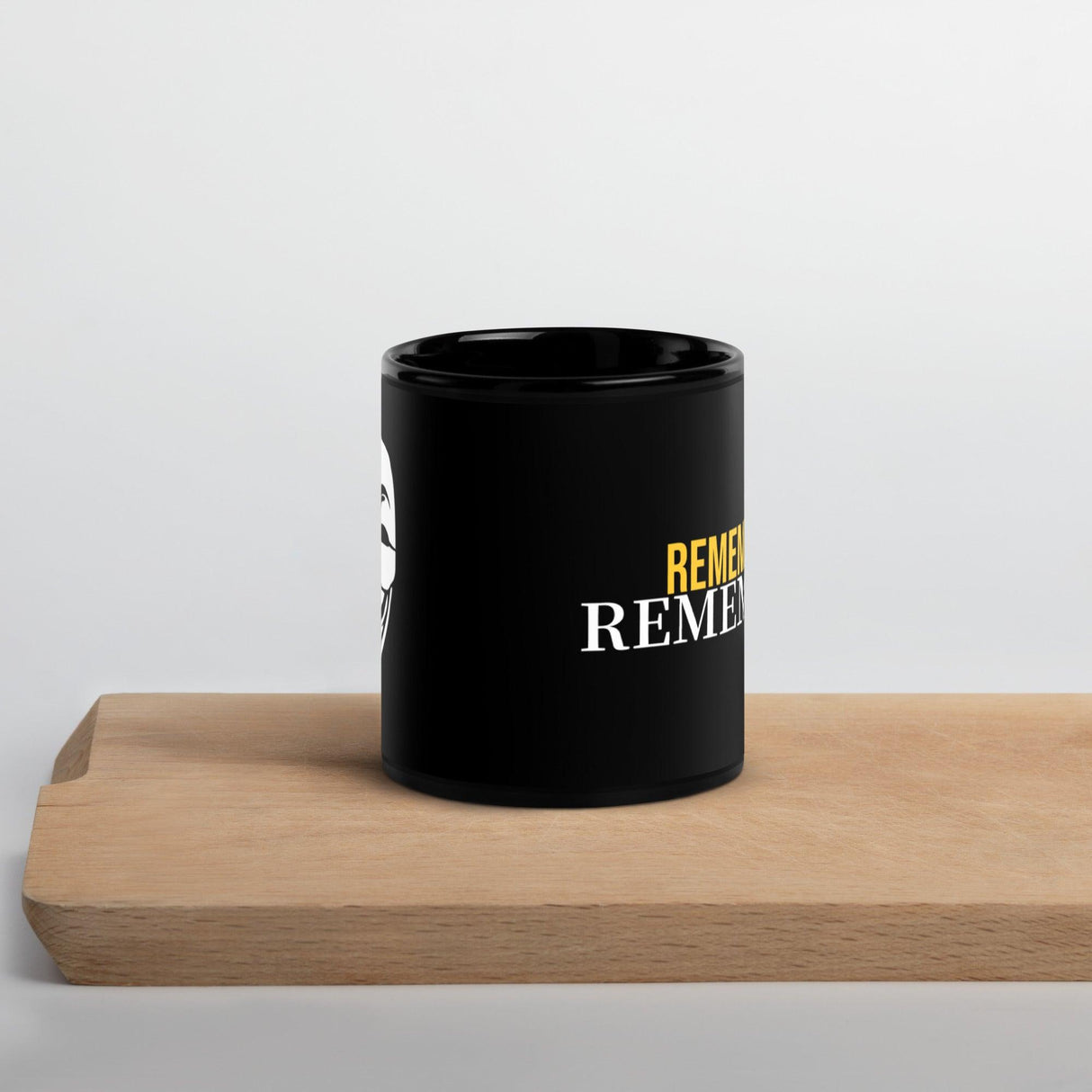 Remember, Remember, Anonymous Mask Black Glossy Mug by Proud Libertarian - Vysn