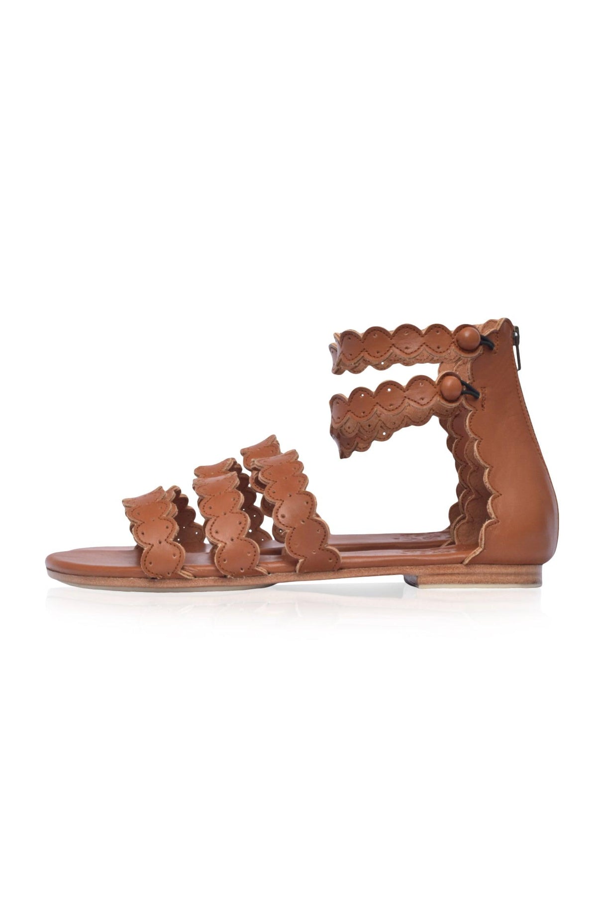 Rimini Boho Leather Sandals by ELF - Vysn