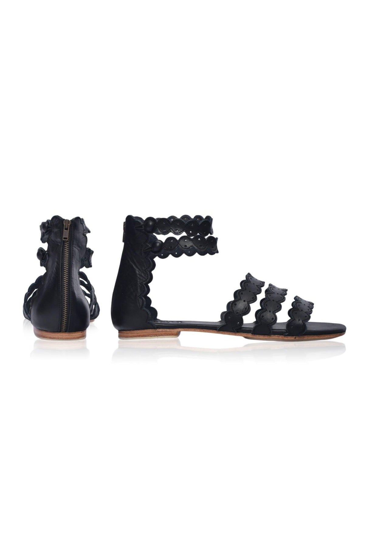 Rimini Boho Leather Sandals by ELF - Vysn