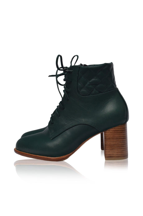 Rising Mara Leather Heel Booties by ELF - Vysn