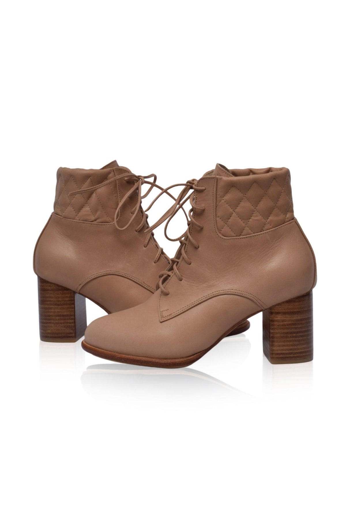 Rising Mara Leather Heel Booties by ELF - Vysn