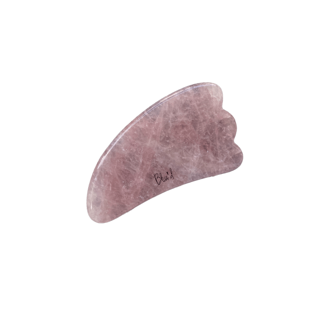 Rose Quartz Gua Sha Crystal Massage Tool by Bliss'd Co - Vysn