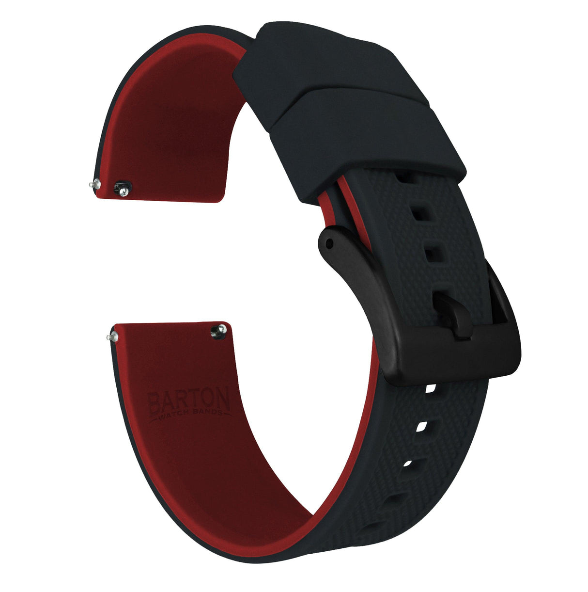 Samsung Galaxy Watch3 | Elite Silicone | Black Top / Crimson Red Bottom by Barton Watch Bands - Vysn