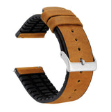 Samsung Galaxy Watch3 | Leather and Rubber Hybrid | Cedar Brown by Barton Watch Bands - Vysn