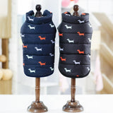 Sausage Dog Print Winter Vest (Size chart avaiable) by Dach Everywhere - Vysn