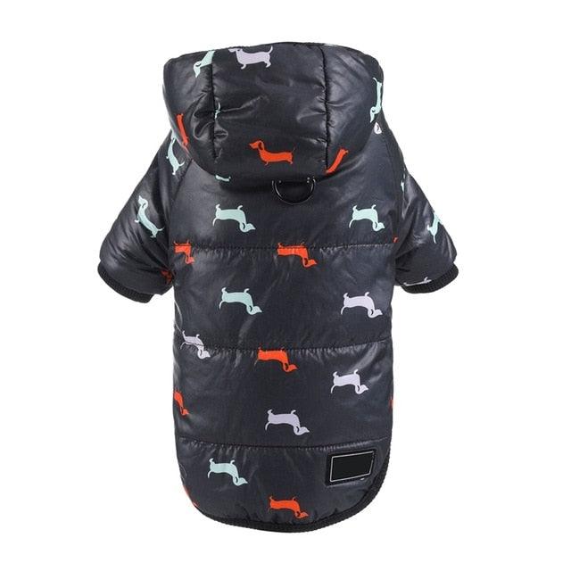 Sausage Dog Print Winter Vest (Size chart avaiable) by Dach Everywhere - Vysn