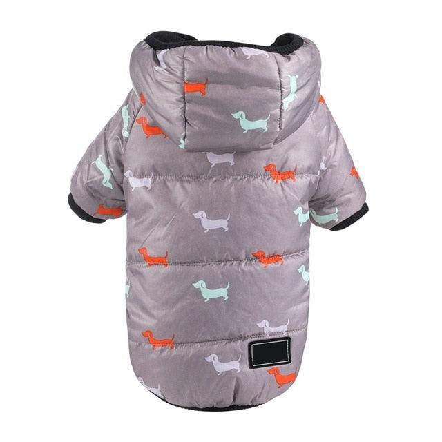 Sausage Dog Print Winter Vest (Size chart avaiable) by Dach Everywhere - Vysn