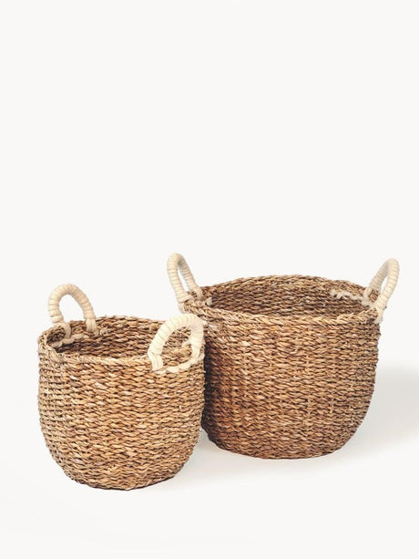 Savar Basket with White Handle by KORISSA - Vysn