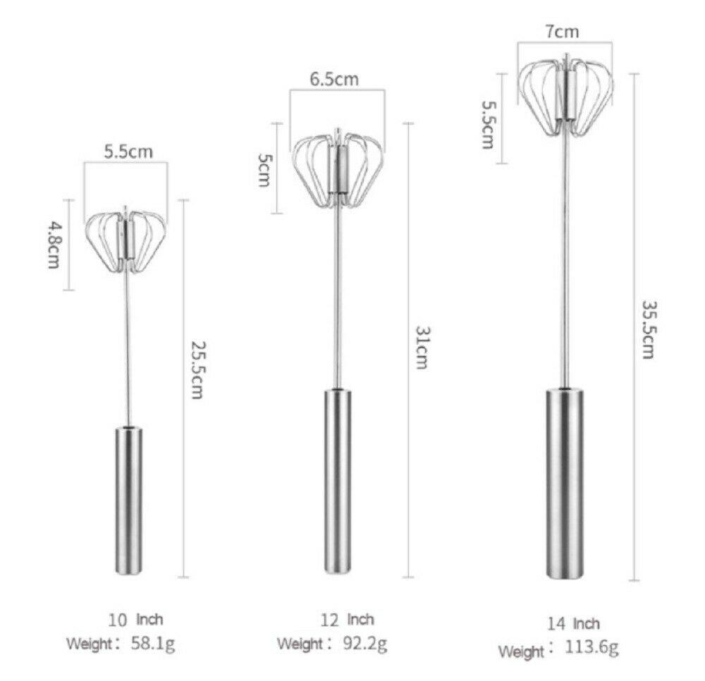 Semi-Automatic Egg Whisk Hand Push Egg Beater Stainless Steel Blender Mixer Whis by Plugsus Home Furniture - Vysn