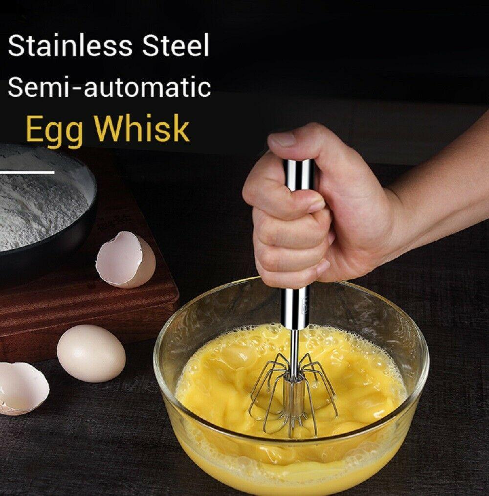 Semi-Automatic Egg Whisk Hand Push Egg Beater Stainless Steel Blender Mixer Whis by Plugsus Home Furniture - Vysn