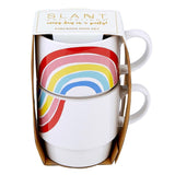 Set of 2 Rainbow Stacking Mugs | Ceramic Mug Set by The Bullish Store - Vysn