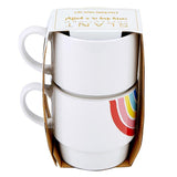 Set of 2 Rainbow Stacking Mugs | Ceramic Mug Set by The Bullish Store - Vysn