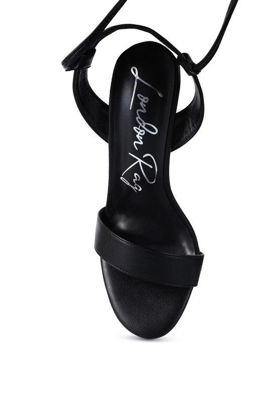 Sheeny Clear Stiletto Lace Up Sandal by Blak Wardrob - Vysn