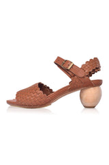 Sicily Wooden Heel Woven Sandals by ELF - Vysn