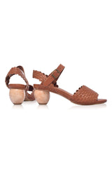 Sicily Wooden Heel Woven Sandals by ELF - Vysn