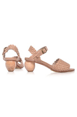 Sicily Wooden Heel Woven Sandals by ELF - Vysn