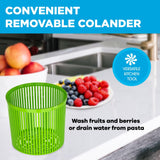 Single Serve Small Salad Spinner - Mini Prep Lettuce Spinner and Dryer With Measuring Cup - Collander with Fruit and Vegetable Washing Basket Bowl - Great Fruit and Vegetable Washer By Cooler Kitchen by Cooler Kitchen - Vysn