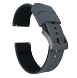 Smoke Grey Top / Black Bottom | Elite Silicone by Barton Watch Bands - Vysn