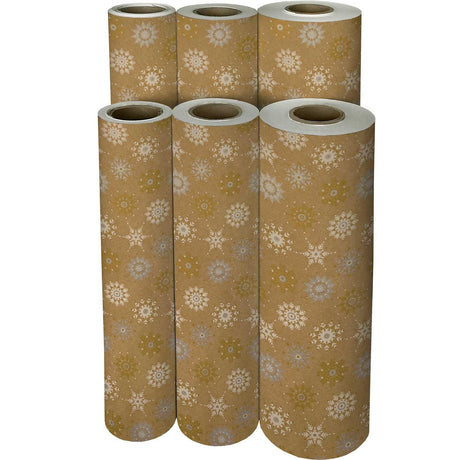 Snowflake Sky Kraft Christmas Gift Wrap by Present Paper - Vysn