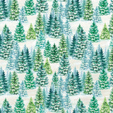 Snowy Trees Christmas Gift Wrap by Present Paper - Vysn