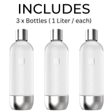 SODAPod Pro Stainless Steel Premium Sparkling Water Machine | Includes 3 x Bottles by Drinkpod - Vysn