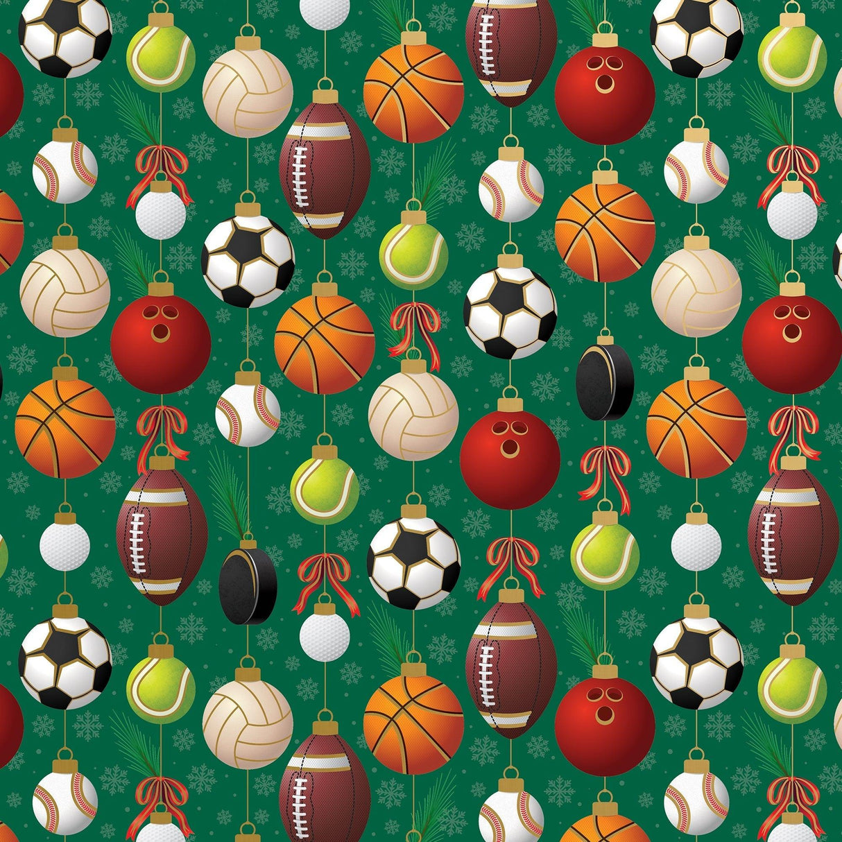 Sports Ornaments Christmas Gift Wrap by Present Paper - Vysn