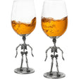 Stemmed Skeleton Wine Glass Set of 2 by The Wine Savant - 12oz Skeleton Glasses 10" H, Goth Gifts, Skeleton Gifts, Skeleton Decor, Spooky Wine Gift Set, Perfect for Halloween Themed Parties by The Wine Savant - Vysn