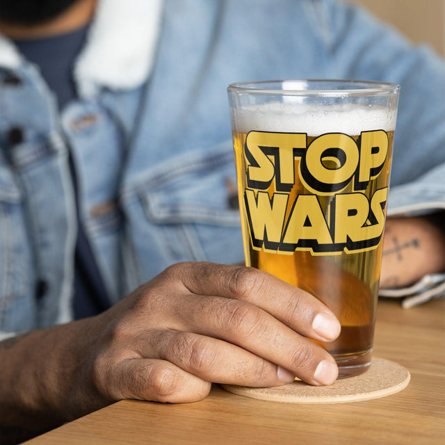 Stop Wars Printed pint glass by Proud Libertarian - Vysn