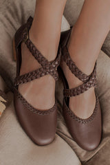 Tallulah Braided Leather Flats by ELF - Vysn