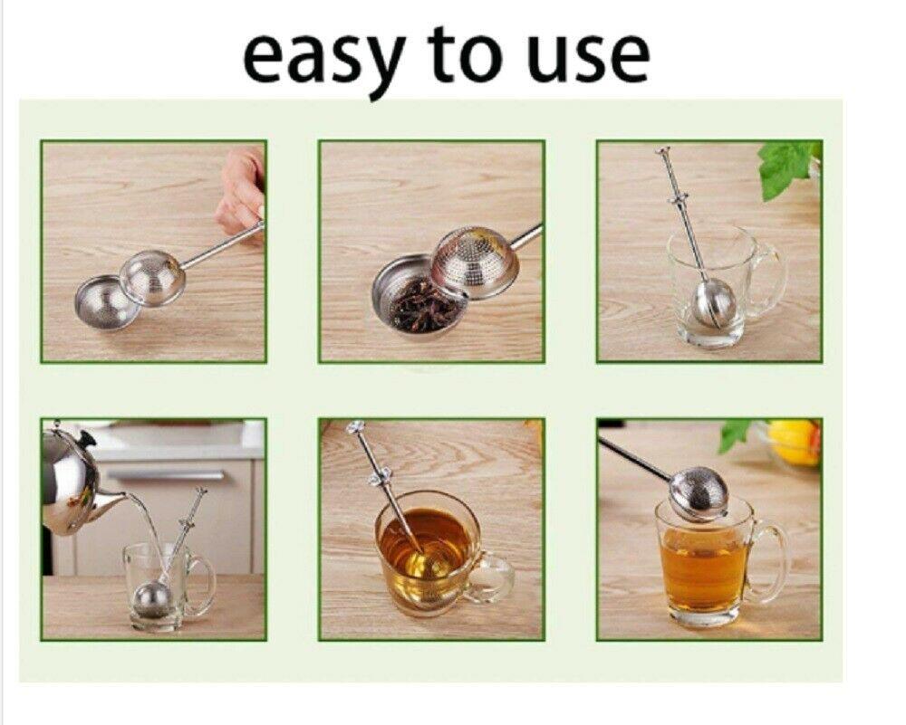 Tea Ball Infusers Long-Handle Stainless Steel Tea Strainer Reusable Tea Diffuser by Plugsus Home Furniture - Vysn