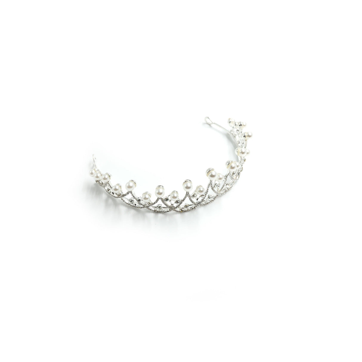 The Age of Pearls Crown Tiara in Silver by The Bullish Store - Vysn