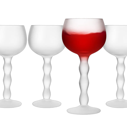The Wine Savant Aesthetic Cloud Elegant Crystal Wine & Water Glasses, Hand Blown, Premium Trendy Sand Blasted Glasses - Stemmed Red White Wine Glasses, 100% Lead-Free - Pinot Noir - 7 oz Rim by The Wine Savant - Vysn