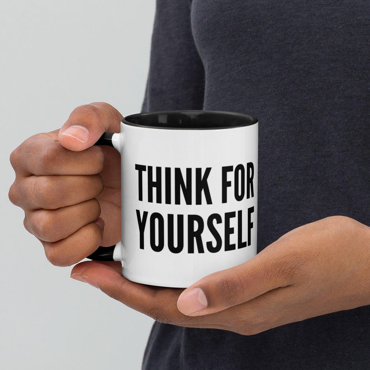 Think For Yourself Mug with Color Inside by Proud Libertarian - Vysn