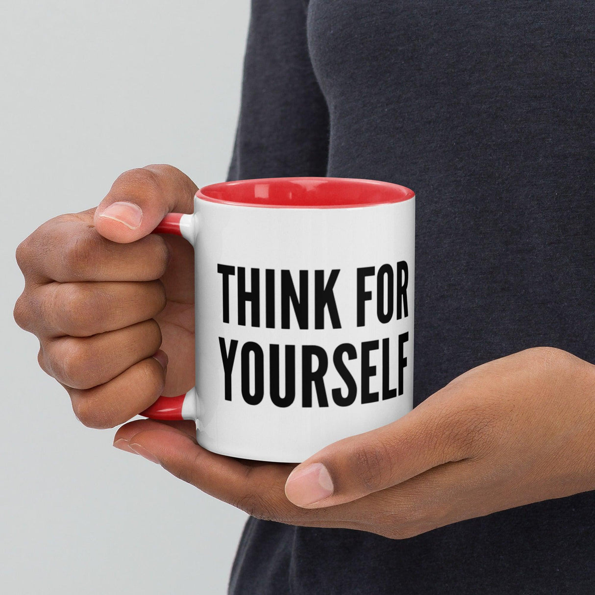 Think For Yourself Mug with Color Inside by Proud Libertarian - Vysn