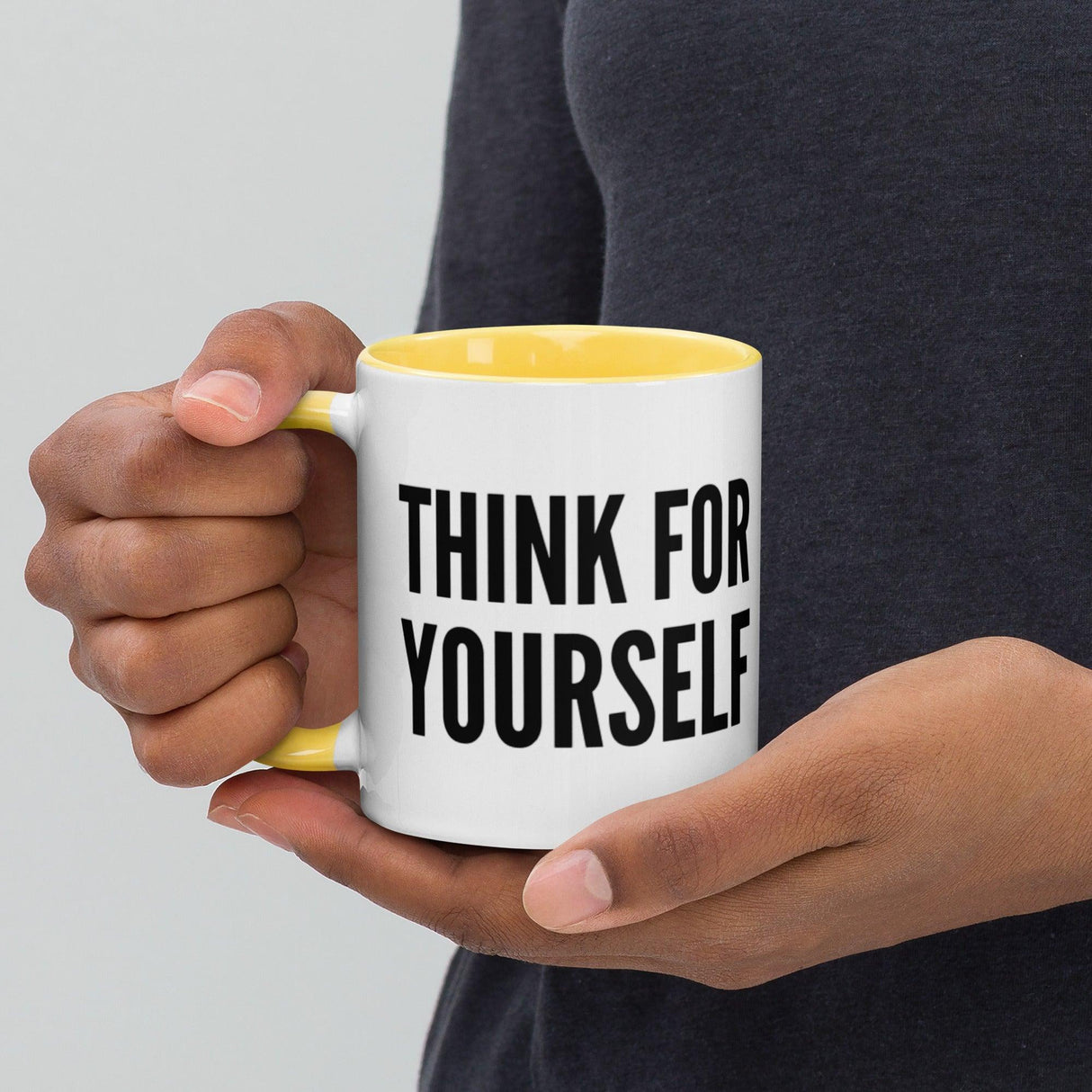 Think For Yourself Mug with Color Inside by Proud Libertarian - Vysn