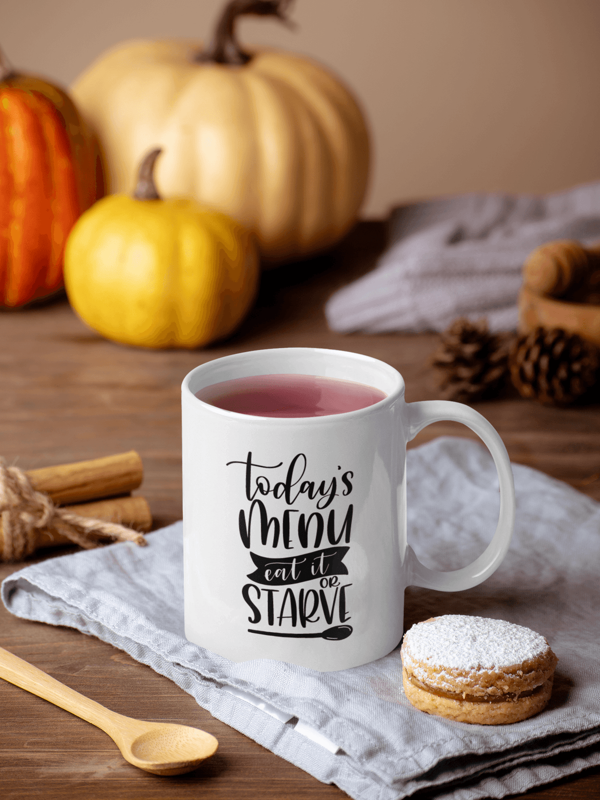 Todays Menu Eat It Or Starve Kitchen Mug by WinsterCreations™ Official Store - Vysn