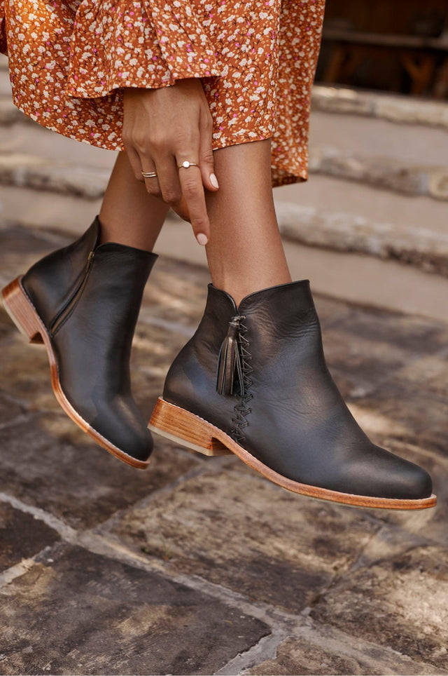 Treasure Leather Ankle Boots by ELF - Vysn