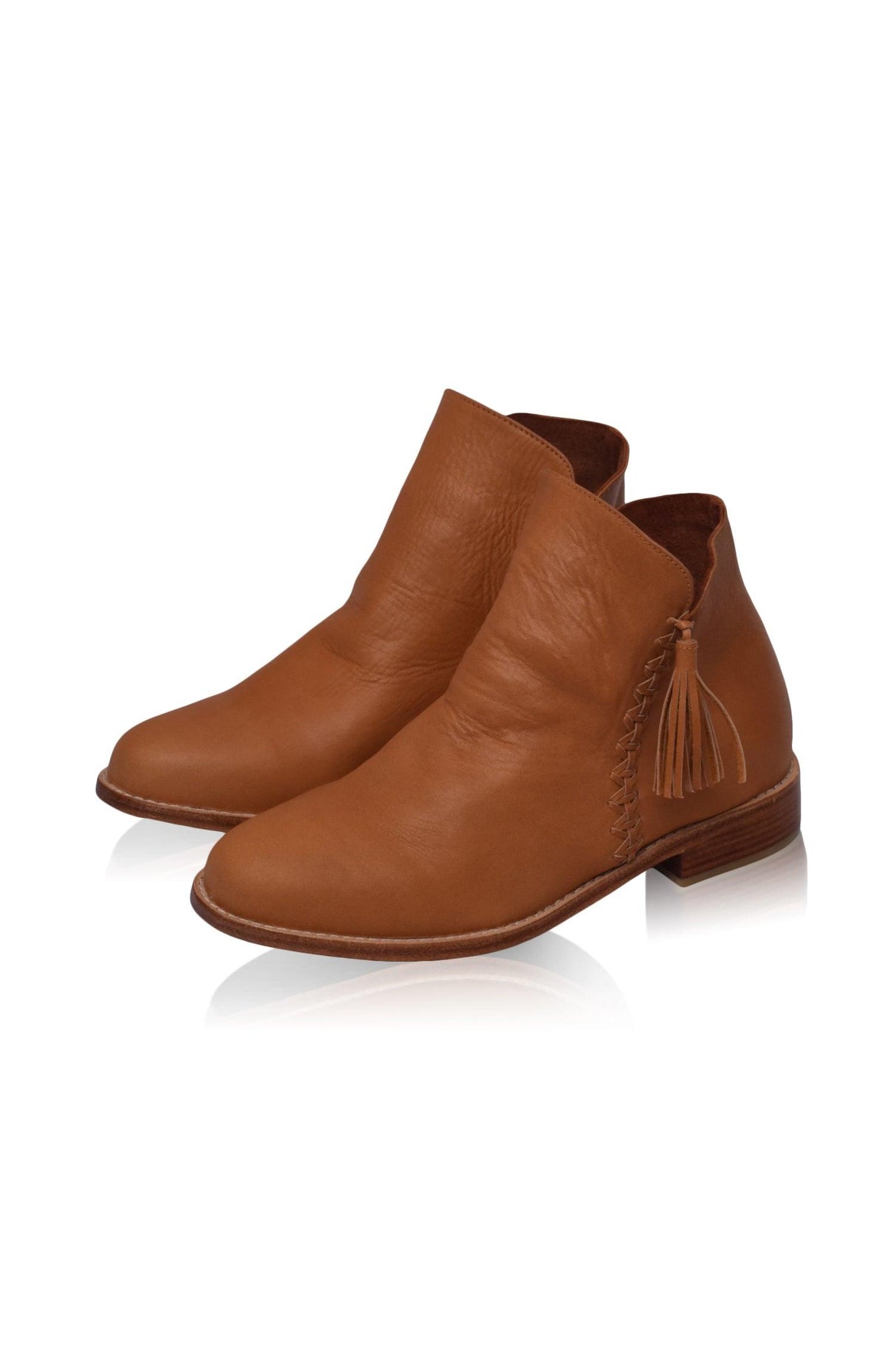 Treasure Leather Ankle Boots by ELF - Vysn