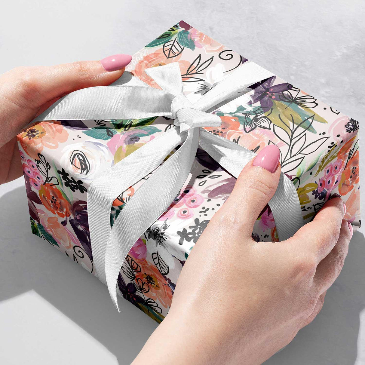 Twig & Twine Floral Gift Wrap by Present Paper - Vysn