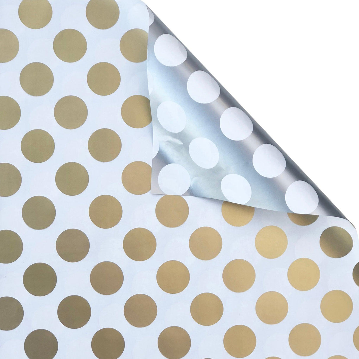 Two-Sided Gold Silver Dot Gift Wrap by Present Paper - Vysn