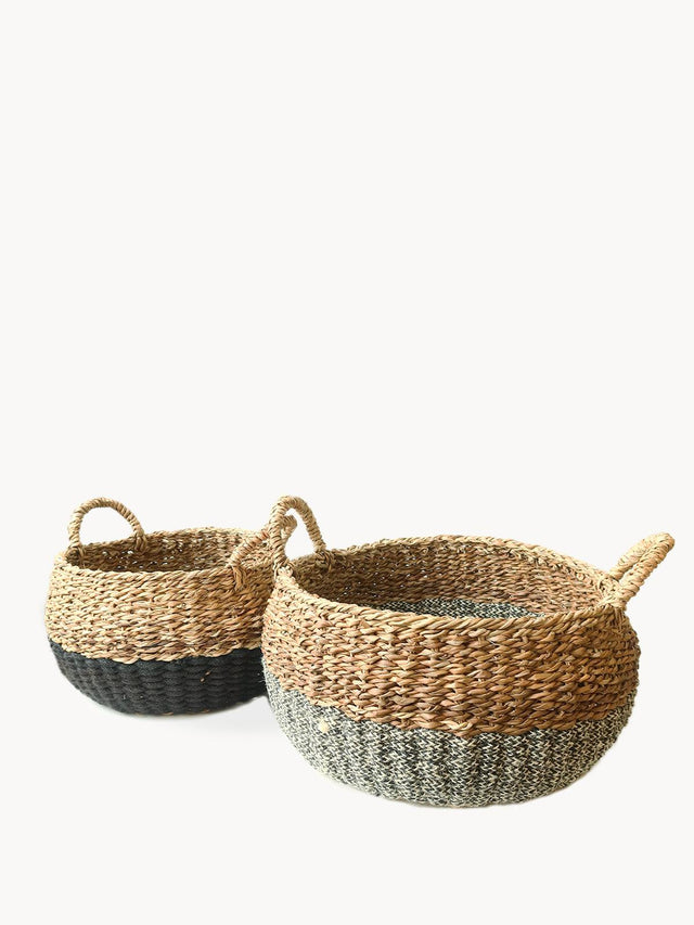 Ula Floor Basket - Black by KORISSA - Vysn