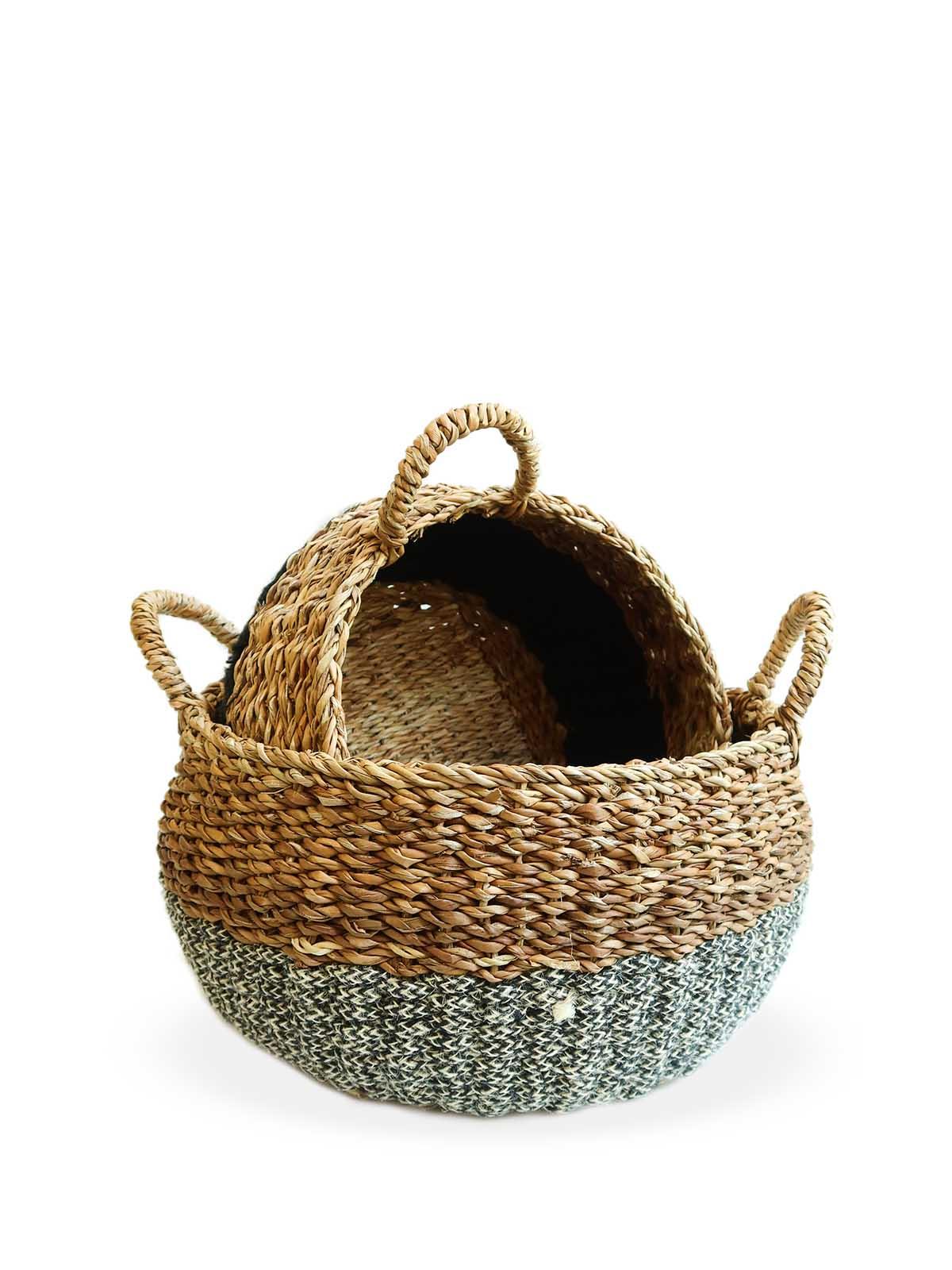 Ula Floor Basket - Black by KORISSA - Vysn