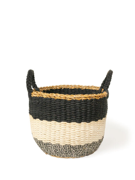 Ula Stripe Basket - Black by KORISSA - Vysn