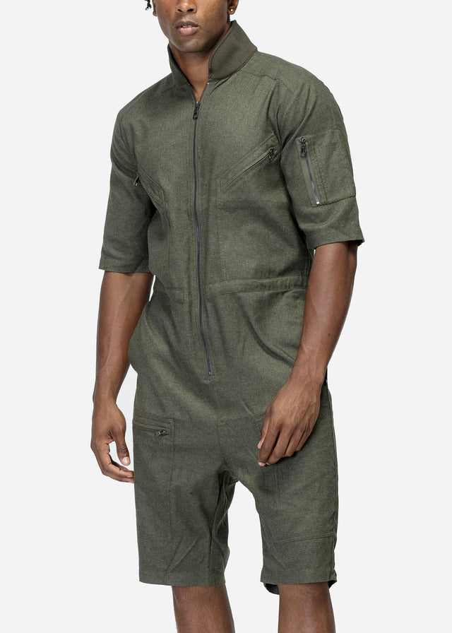 Unisex Short Sleeve Overall In Olive by Shop at Konus - Vysn